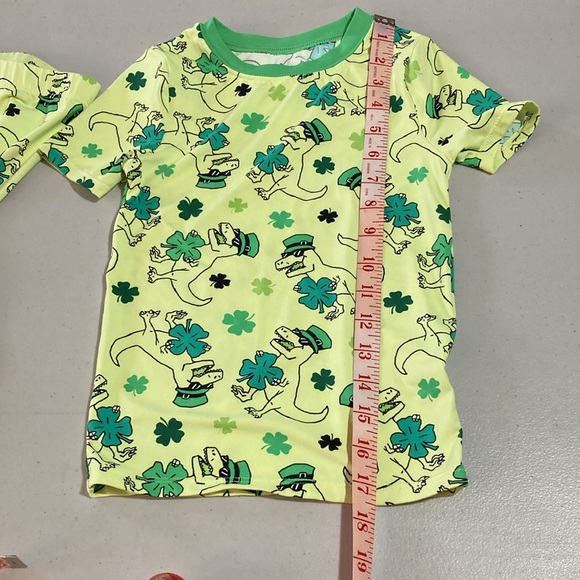 Wonder Nation, Boys PJ Set, Dinosaur, St. Patricks day 4 leaf clover, size 6 - Picture 13 of 13
